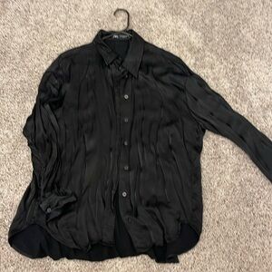 black satin blouse